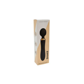 SHAKE Noir, Vibromasseur Wand USB en silicone médical avec 2 puissants moteurs indépendants